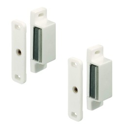 Magnetic Catch Door Magnet Furniture Catch Door Lock for Furniture & Doors | Furniture Lock Plastic White | Door Catch Including Screws | Holding Force 4 kg | Made in Germany | Pack of 2