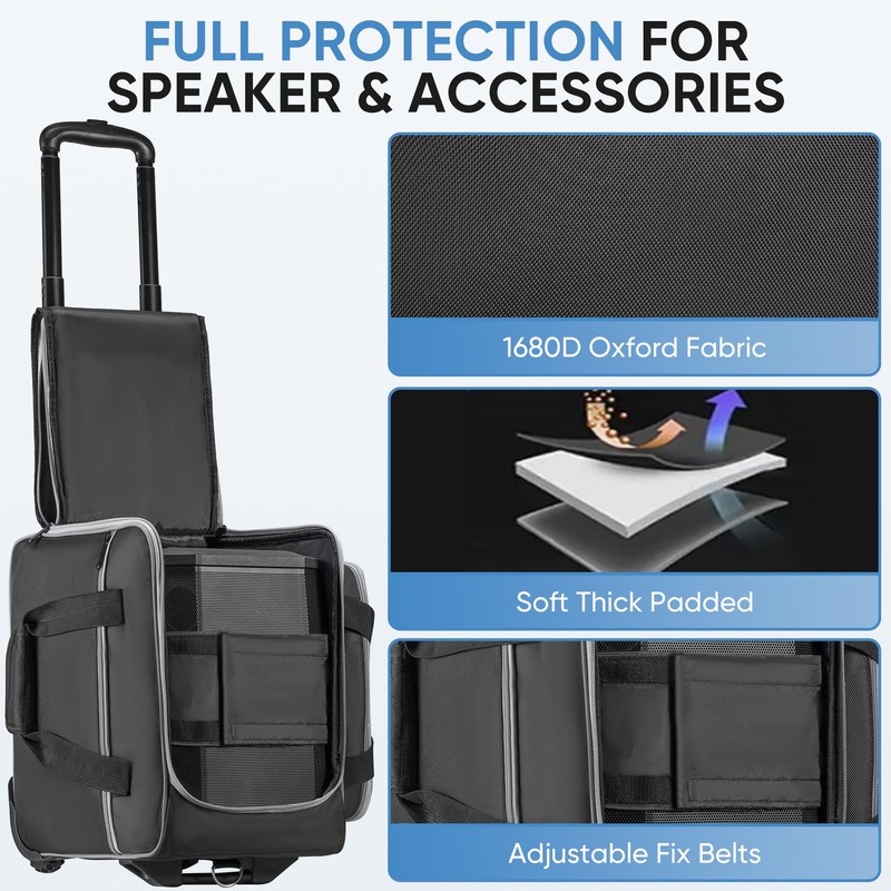 Undomip Speaker Bag with Wheels Compatible with Bose S1 Pro