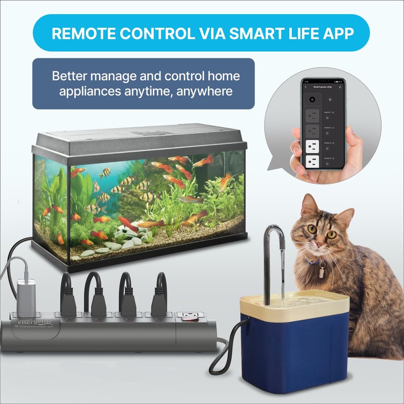 Smart Plug Power Strip, 4 Individually Controlled Smart Outlets and