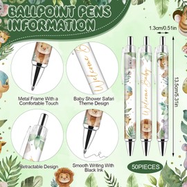 50 Set Baby Shower Favors Gifts for Guests Includes 50 Safari Animal Ballpoint Pens 50 Greeting Thank You Cards 50 Gift Bags Jungle Safari Woodland Baby Shower Party Favors Gender Reveal Guest Prizes