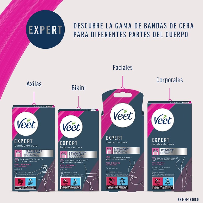 Veet Expert Cold Wax Strips for Hair Removal of Legs