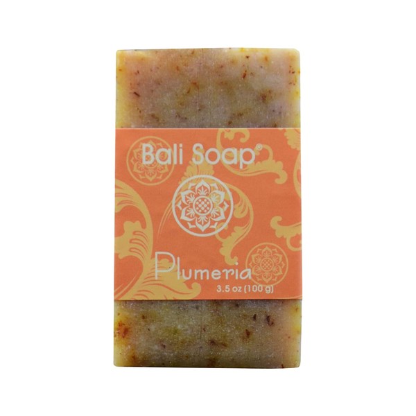 Bali Soap - Plumeria Soap Bar for Men & Women - Natural, Vegan & Handmade Bar Soap - Exfoliating & Moisturizing Bath Soap - Plant Based Glycerin Soap - 3 Pack, 3.5oz Each