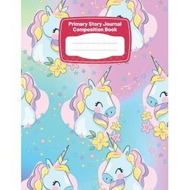 Primary story journal composition book: Primary Story Journal with Picture Space , Wide ruled with Dotted Midline