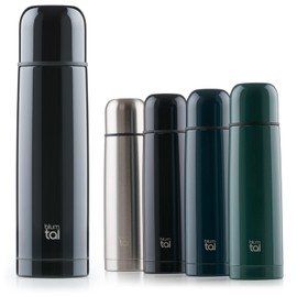 Blumtal Eifel Stainless Steel, Leak-Proof Thermos Flask with Drinking Cup for On the Go, Insulation of Warm Beverages, 700 ml, Black