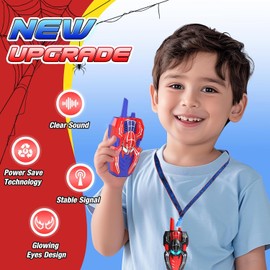 Walkie Talkies for Kids Long Range, Kids Walkie Talkies 2 Pack, Spider Toys for Boys 3-4 4-6 6-8 Outdoor Camping 2 Way Radio Toy, Birthday Toys for Ages 3-4 5-7 8-13