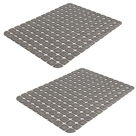 2 Pcs Kitchen Sink Mats, OTHWAY PVC Sink Mat Protector For Stainless Steel & Porcelain Sink, 16" x 12"inch XL Sink Protectors for Kitchen Sink, Quick Draining Sink Saddle Mat (Grey)