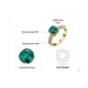 JewelryPalace Cushion Cut 1.8ct Simulated Emerald Solitaire Rings for Her,