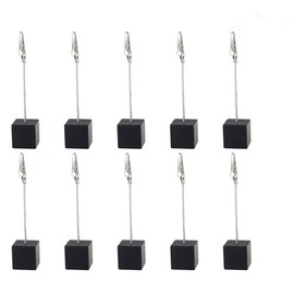 10pcs Titular de número de mesa tarjeta de nombre lugar titular de la tarjeta Memo Clip titular stand Nota Holder fotos papel Menú Clip, Negro