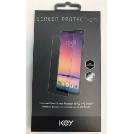 Key Tempered GLASS Screen Protector for LG V40 ThinQ - CLEAR / Anti-Scratch