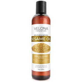 velona Sesame Seed Oil 8 oz | 100% Pure and Natural Carrier Oil | Refined, Expeller Pressed | Cooking, Skin, Hair, Body & Face Moisturizing | Use Today - Enjoy Results