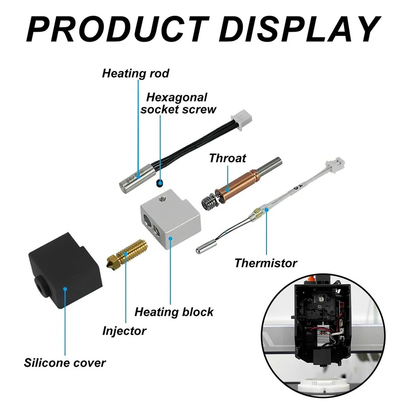 Aluminium V5 Extruder Hotend 12V 40W Print Head - Replacement
