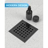 HTOH Black Shower Drain 4 Inch with Flange CUPC Certified-