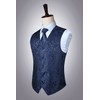 Enlision Men's Waistcoat Paisley Floral Jacquard Tie Hanky Handkerchief Vest