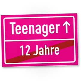 DankeDir! Teenager - Schild 30 x 20 cm - Dreizehnter Partydeko Geschenkidee Geburtstagskarte Geburtstagsdeko - 13. Geburtstag Teenie 13 Jahre Geburtstagsgeschenk Jungen & Mädchen Geschenk 13er