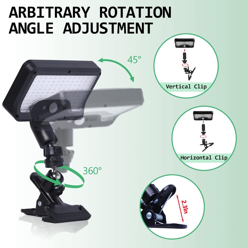 HAARAY Solar Lights Outdoor, Clip On or Wall Mount, Motion