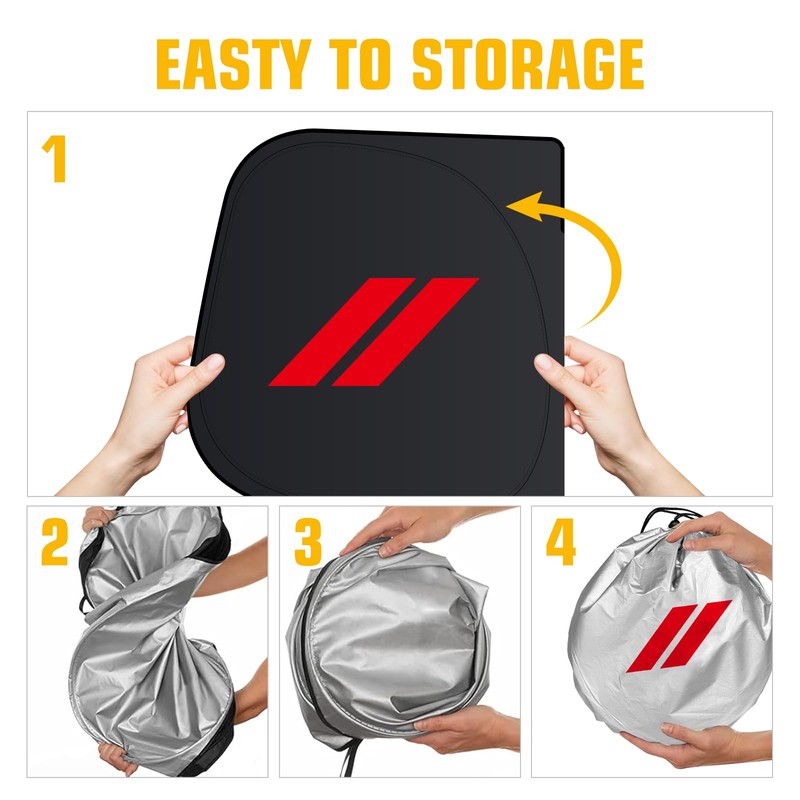 Windshield Sun Shade for Dodge Challenger 2015-2024, 300T Silver Sun