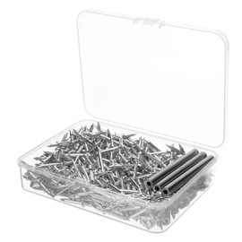 Ksrnsne Pack of 400 Seamless Nail with Double-Headed Skirting Thread with 4 Nail-Specific Sleeve Tool, Double Head Nail Skirting Board Nails for Skirting Boards