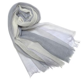I.P.P 100% Cashmere Scarf (Approx. 1.1 oz (30 g) Lightweight) Cooling Countermeasure Thin, Hand Wash OK, Birthday, Respect for the Aged Day, Present, Air-Fluff, silvery grey
