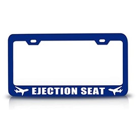 Custom Brother - Ejection SEAT Aviation Metal Blue Car SUV Truck License Plate Frame w30
