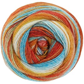 LANA GROSSA Gomitolo Arte Wick Yarn with Different Degrade Colour Gradients, Hand Knitting Yarn Made of 60% Virgin Wool and 40% Polyacrylic, 200 g Wool for Knitting and Crocheting, 700 m Yarn