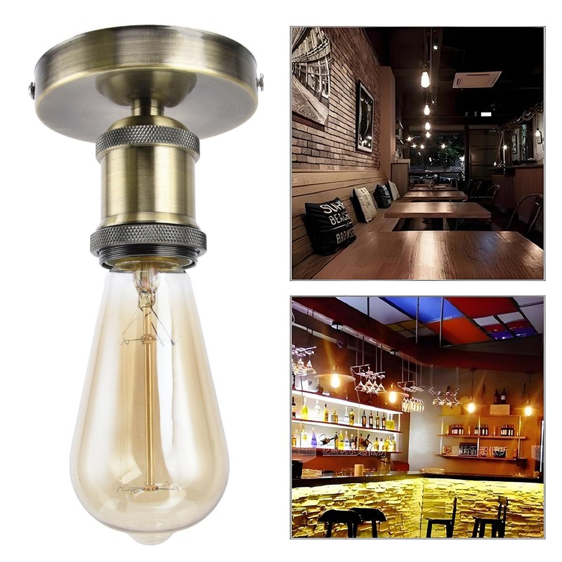 Yulatik Vintage E26 E27 Lamp Socket Ceiling Lamp Holder with