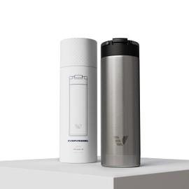 Ever Vessel Maxi Stainless Steel Water Bottle 26oz - Double wall vacuum insulated | Integrated carry handle | leak proof flip top lid | Lightweight & stylish - Stainless