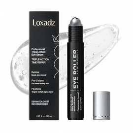 Under Eye Brightener Roller - Suero de ojos con cafeína y retinol para ojeras, hinchazón y líneas finas, cuidado de la piel vegano esencial de viaje, 
