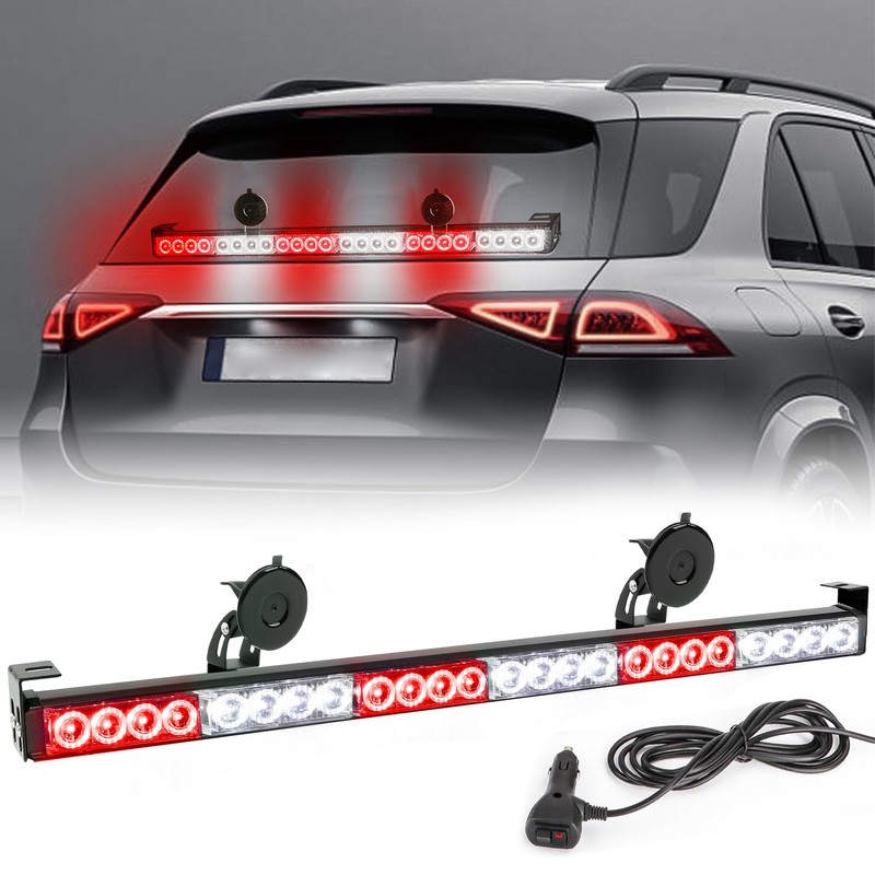 Red White LED Emergency Firefighter Lights Directional Hazard Warning Fire