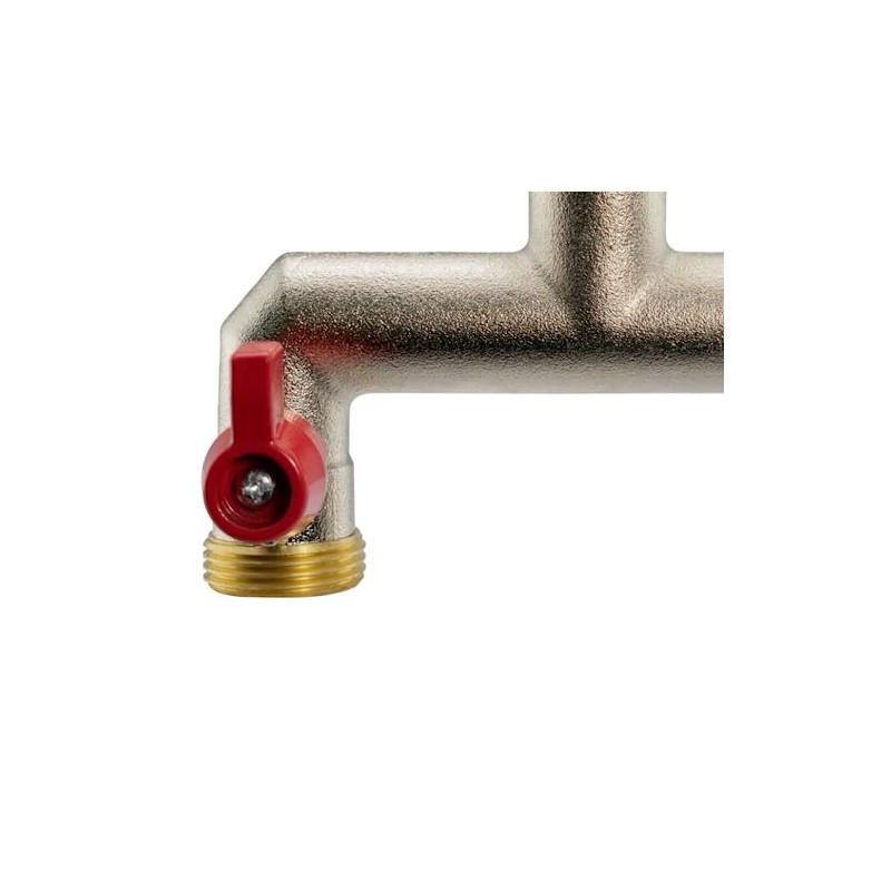 Brass Tap Two Way Splitter Manifold With Valves 3/4" BSP