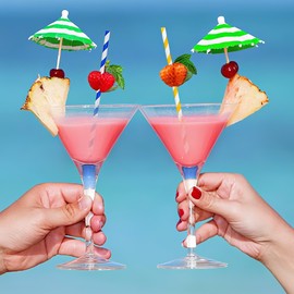 50pcs Colorful Paper Cocktail Umbrellas, Colored Umbrella Design, Cocktail Accessories for Drinks, Bar Accessories for Parties, Great for Hawaiian Parties, Pool Party Decorations and Bar Decor