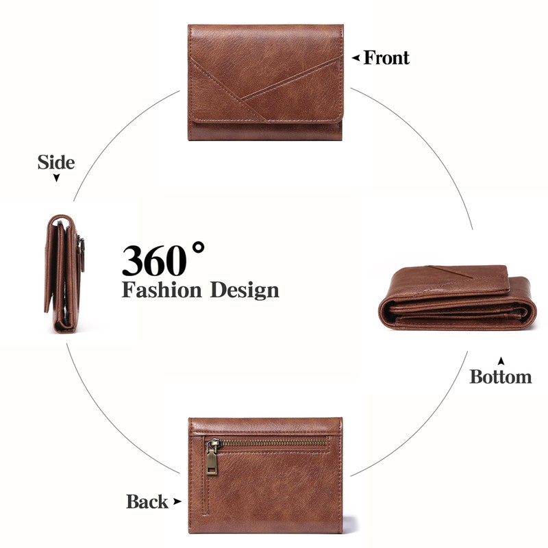 RNIEGA Women's Bifold Wallet, Lightweight, Large Capacity, Card Slot, Coin