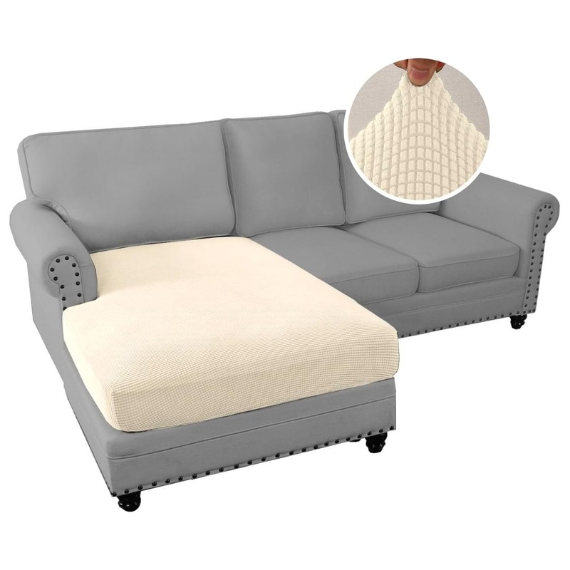 H.VERSAILTEX Sectional Couch Covers 1 Piece Chaise Slipcover L Shape