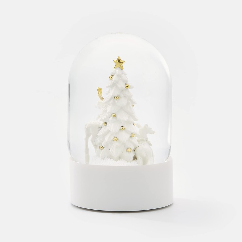THINGS REMEMBERED Engraved White Gold Deer Snow Globe (Free Customization)
