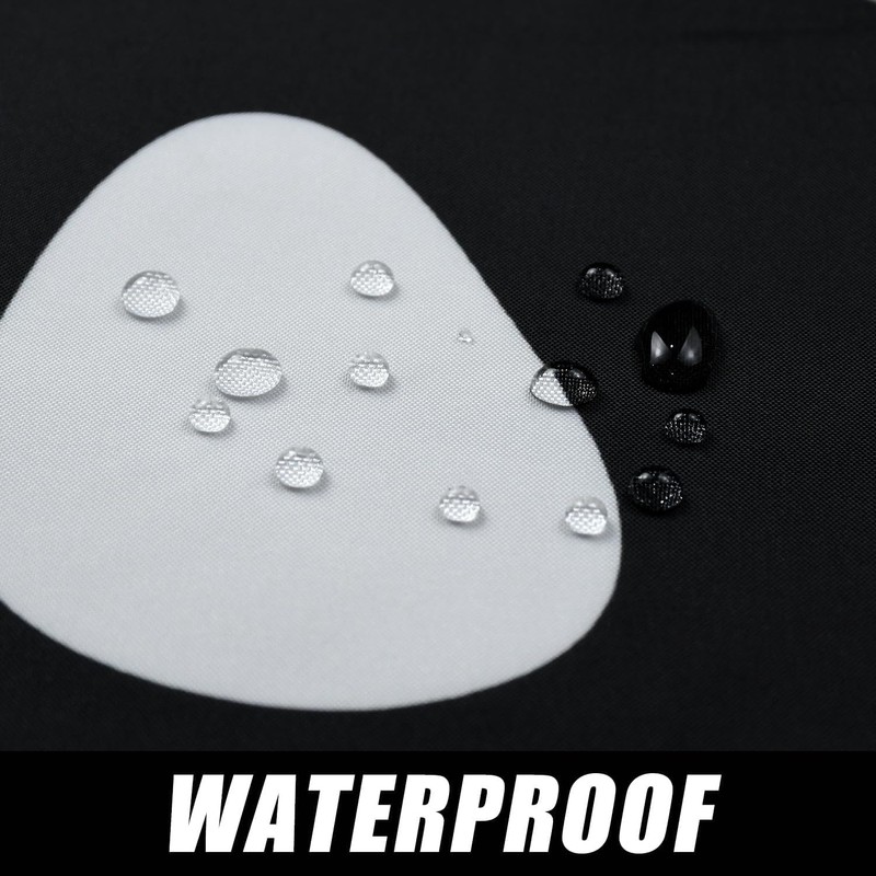 RiePoiia Black and White Shower Curtain Fun Shower Head and