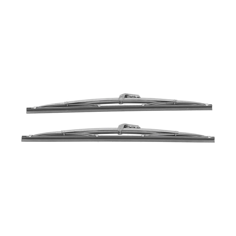 12in/30.48cm Front Windshield Wiper Blades Stainless Steel Polished Silver Universal
