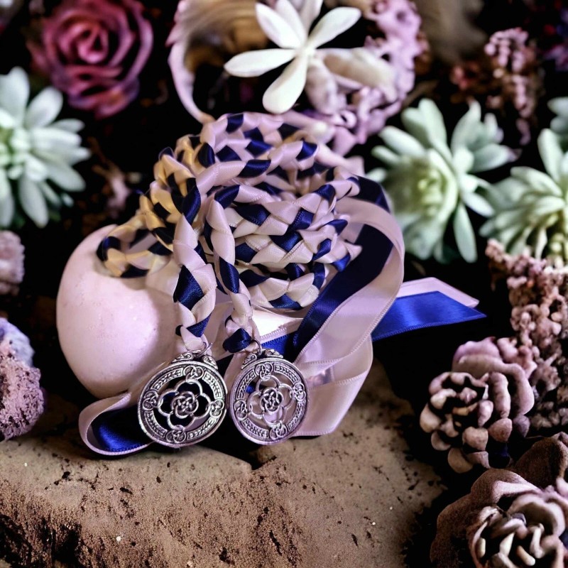 Ivory Navy Celtic Knot Wedding Handfasting Cord #Handfasting #Wedding