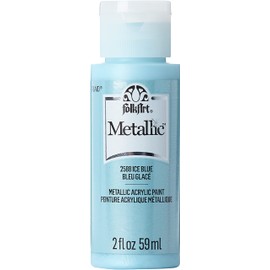 FolkArt Metallic Acrylic Paint in Assorted Colors (2 Ounce), 2588 Metalic Ice Blue