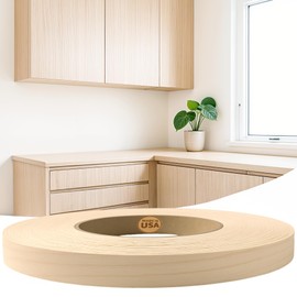 Edge Supply Birch 13/16 in x 250 ft Roll – Pre-Glued Iron On Wood Veneer Tape – Wood Veneer Edge Banding Tape with Hot Melt Adhesive, Smooth Sanded Finish Ideal for Furniture & DIY, Made in USA