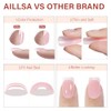 AILLSA Uñas Francesas Cortas Y Cuadradas, 180 Unidades De Uñas