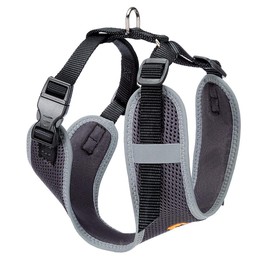 Ferplast Dog Harness Medium NIKITA M, Breathable Dog Harness, Padded and Adjustable, Easy to Wear, Reflective Edges, Chest 38-55 cm. Black