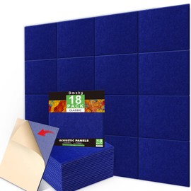18 Pack Acoustic Panels12"X10"X0.4"Sound Proof Panels With Self-Adhesive Absorbing High-Density Sound Deadening Panels Decoration Soundproofing Panels For Walls Home Insulation Studio Office Dark Blue