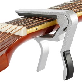 Guitar Capo Quick Change Capos for 6-String Acoustic for Acoustic Guitars Electric Guitars Capo with 5 Picks Durable and Lightweight Design Silver