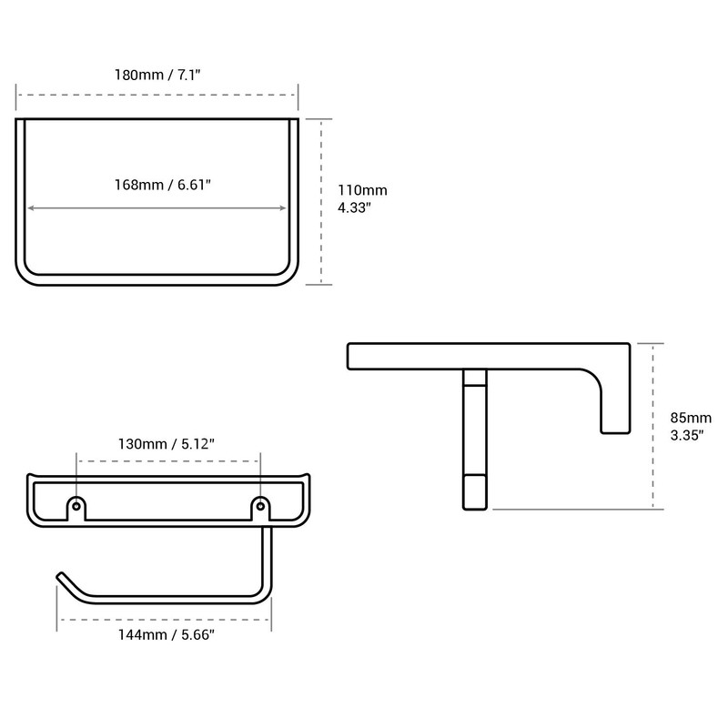 TRUSTMI Toilet Paper Holder with Phone Shelf, Bathroom Accessories Tissue
