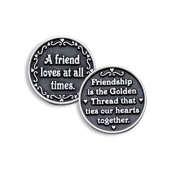 Friends Love at All Times Pewter Pocket Good Luck Love Token Coin