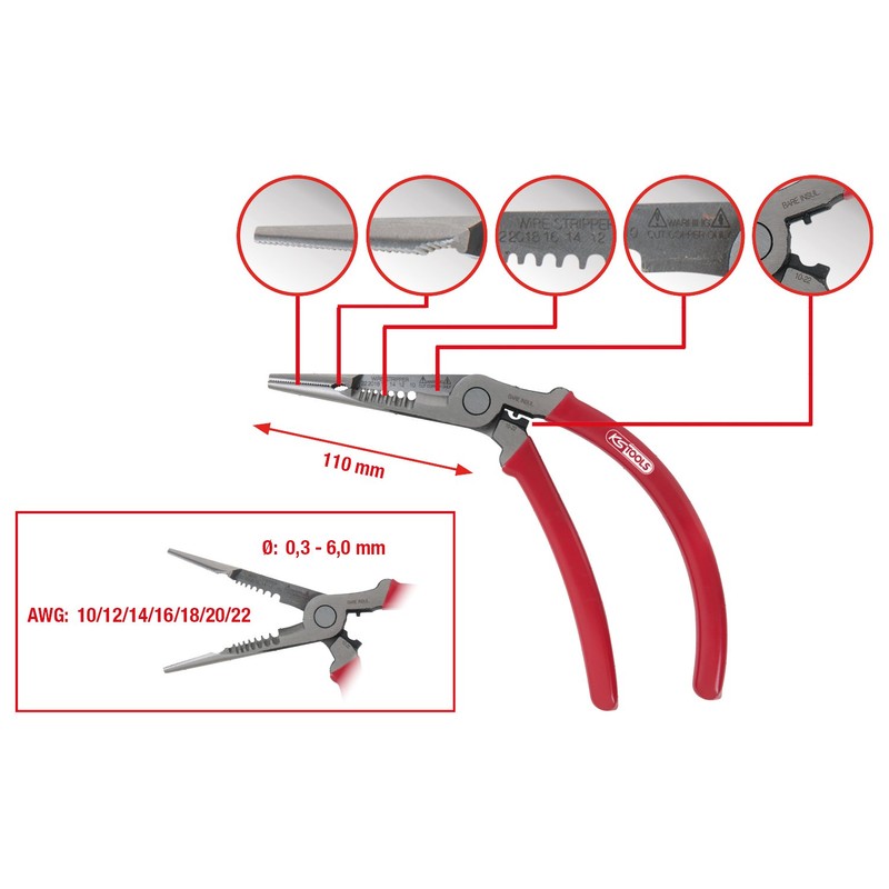KS Tools 5 in 1 Crimping Tool with Curved Handle