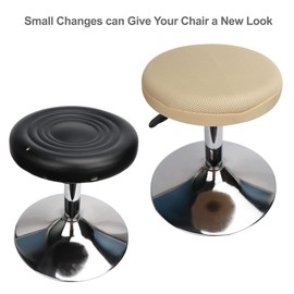 HuaLiSiJi Round Stool Covers 12-16 Inch/30-40cm Bar Stool Covers, Luxurious Fabric, Ventilate Stretchable Wrinkle Resistant Washable Dustproof (2, Cream Color)