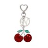 SENFAI Heart-Shaped Keychain with Initial A-Z and Cherry Charm Bag