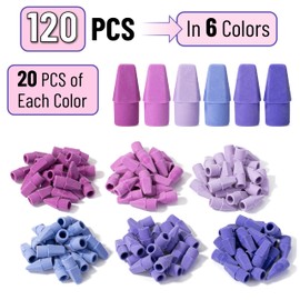 Mr. Pen- Pencil Top Erasers, 120 Pack, 6 Different Purple Shade Colors, Latex-Free & No Smudge Pencil Eraser Tops
