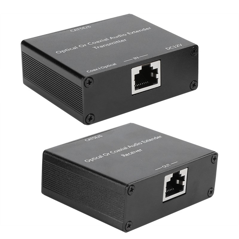 Digital Audio Extender Coaxial and Optical Fiber Converter for Cat5e/6