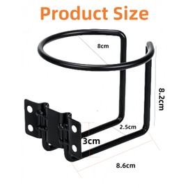 Uvbws 2pcs Universal Drink Holders, Cup Holder Black Coating Ring Cup Holders, Suitable for Boat Truck Rv Tractor Outdoor Wooden Swing